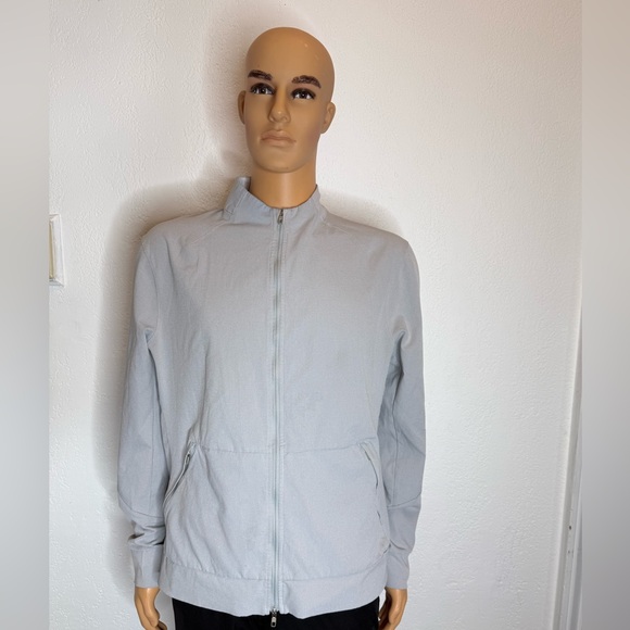 Lululemon Airing Easy Jacket Mens Size L Gray Zip Ripstop Lightweight Athletic - Picture 1 of 9